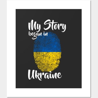Ukraine Flag Fingerprint My Story DNA Ukrainian Posters and Art